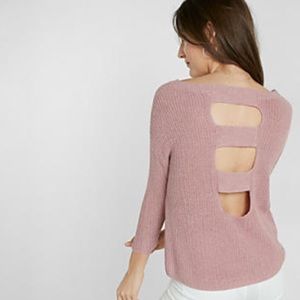 NWOT Express Millenial Pink Open back sweater